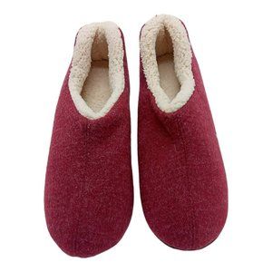 ULTRAIDEAS Mens Cozy Slip On Slippers Red Fabric Fleece Lined 11 EUR 42 New